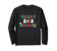 Trendy Apparel Christmas Merry N' Bright Happy Snowman Manche Longue