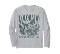 Trendy Apparel Colorado Rocky Mountains Bear and Forest Manche Longue
