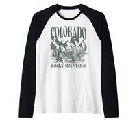 Trendy Apparel Colorado Rocky Mountains Bear and Forest Manche Raglan
