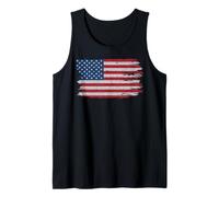 Trendy Apparel Distressed Faded Red White and Blue USA Flag Débardeur