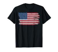 Trendy Apparel Distressed Faded Red White and Blue USA Flag T-Shirt