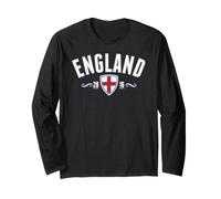 Trendy Apparel England 2016 St. George Cross Shield Crest Manche Longue