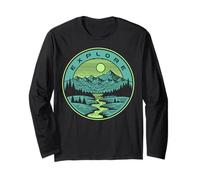 Trendy Apparel Explore Night Sky Pocket Forest Lake Hiker Manche Longue