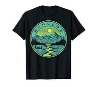 Trendy Apparel Explore Night Sky Pocket Forest Lake Hiker T-Shirt