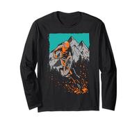Trendy Apparel Extreme Sport Mountain Biker Scenic Back Drop Manche Longue