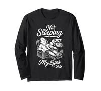 Trendy Apparel Father's Day Just Resting My Eyes Dad Vintage Manche Longue