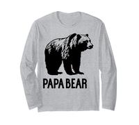 Trendy Apparel Father's Day Papa Bear Grizzly Bear Manche Longue