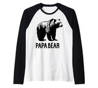 Trendy Apparel Father's Day Papa Bear Grizzly Bear Manche Raglan