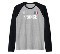Trendy Apparel France Bold Text National Crest & Flag Badge Manche Raglan