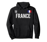Trendy Apparel France Bold Text National Crest & Flag Badge Sweat à Capuche