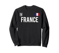 Trendy Apparel France Bold Text National Crest & Flag Badge Sweatshirt