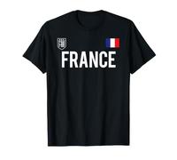 Trendy Apparel France Bold Text National Crest & Flag Badge T-Shirt