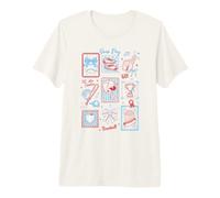 Trendy Apparel Game Day Go Team Baseball Stamps Collage T-Shirt Haut de Gamme
