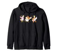 Trendy Apparel Geese with Scarfs on an Autumn Fall Stroll Sweat à Capuche
