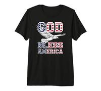 Trendy Apparel God Bless America Flag Print Text Bald Eagle T-Shirt Haut de Gamme