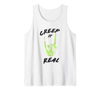 Trendy Apparel Halloween Creep It Real Skeleton Hand Quote Débardeur