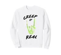 Trendy Apparel Halloween Creep It Real Skeleton Hand Quote Sweatshirt
