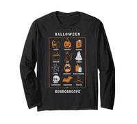 Trendy Apparel Halloween Horrorscope Black Cat Bat Ghost Manche Longue