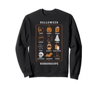 Trendy Apparel Halloween Horrorscope Black Cat Bat Ghost Sweatshirt