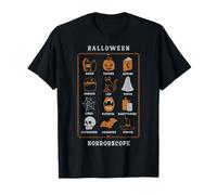 Trendy Apparel Halloween Horrorscope Black Cat Bat Ghost T-Shirt