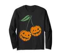 Trendy Apparel Halloween Jack O Lantern Cherry Pumpkin Big Manche Longue