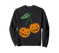 Trendy Apparel Halloween Jack O Lantern Cherry Pumpkin Big Sweatshirt
