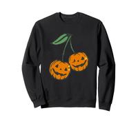 Trendy Apparel Halloween Jack O Lantern Cherry Pumpkin Sweatshirt