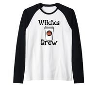Trendy Apparel Halloween Pumpkin Coffee Cup Witches Brew Manche Raglan