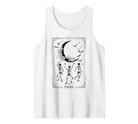 Trendy Apparel Halloween The Moon Skeleton Bats Tarot Card Débardeur