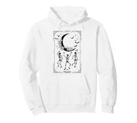 Trendy Apparel Halloween The Moon Skeleton Bats Tarot Card Sweat à Capuche