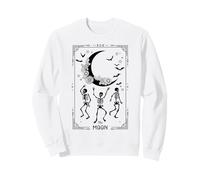 Trendy Apparel Halloween The Moon Skeleton Bats Tarot Card Sweatshirt