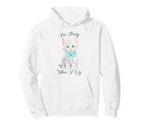 Trendy Apparel I'm Pretty When I Cry Cute Kitten Blue Bow Sweat à Capuche