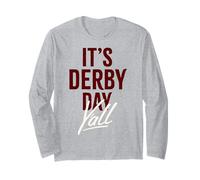 Trendy Apparel It's Derby Day Y'all Large and Bold Text Font Manche Longue