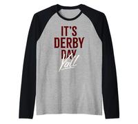 Trendy Apparel It's Derby Day Y'all Large and Bold Text Font Manche Raglan