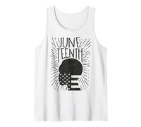 Trendy Apparel Juneteenth Head with American Flag Silhouette Débardeur