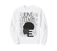 Trendy Apparel Juneteenth Head with American Flag Silhouette Sweatshirt
