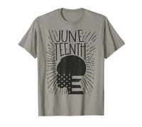 Trendy Apparel Juneteenth Head with American Flag Silhouette T-Shirt
