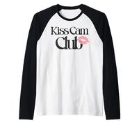 Trendy Apparel Kiss Cam Club Lipstick Vintage Dark Logo Manche Raglan