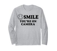 Trendy Apparel Kiss Cam Smile You are on Camera Manche Longue