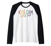 Trendy Apparel Kiss Cam World Tour Distressed Rainbow Logo Manche Raglan