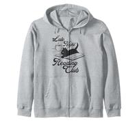 Trendy Apparel Late Night Reading Club Black Cat on Book Sweat à Capuche