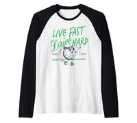 Trendy Apparel Live Fast Drive Hard Golf Club Golfing Ball Manche Raglan