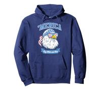 Trendy Apparel 'Merica Rizz White and Blue Bald Eagle Shades Sweat à Capuche