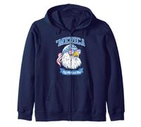 Trendy Apparel 'Merica Rizz White and Blue Bald Eagle Shades Sweat à Capuche