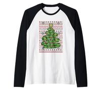Trendy Apparel Minimalist Christmas Tree Ugly Sweater Manche Raglan