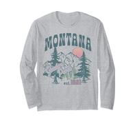 Trendy Apparel Montana Glacier Park Est 1901 Forest Sun Rise Manche Longue