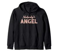 Trendy Apparel Nobody's Angel Faded Bold Text Font Sweat à Capuche