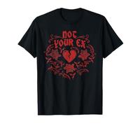 Trendy Apparel Not Your Ex Dark Red Broken Heart and Roses T-Shirt