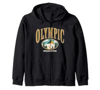 Trendy Apparel Olympic Washington Eagle Soaring Above Forest Sweat à Capuche
