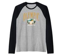 Trendy Apparel Olympic Washington Eagle Soaring Over Forest Manche Raglan